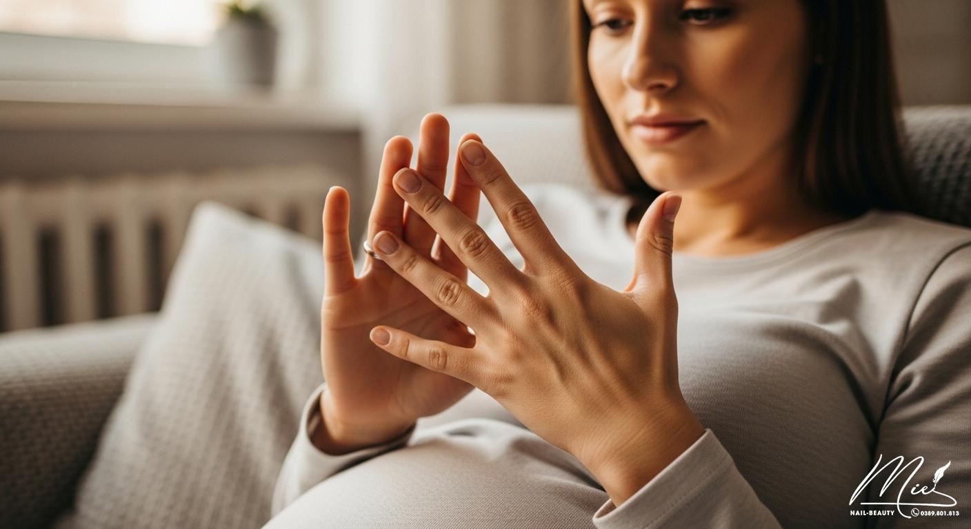 Bà bầu đang băn khoăn về việc sơn móng tay gel và chăm sóc bản thân trong thai kỳ