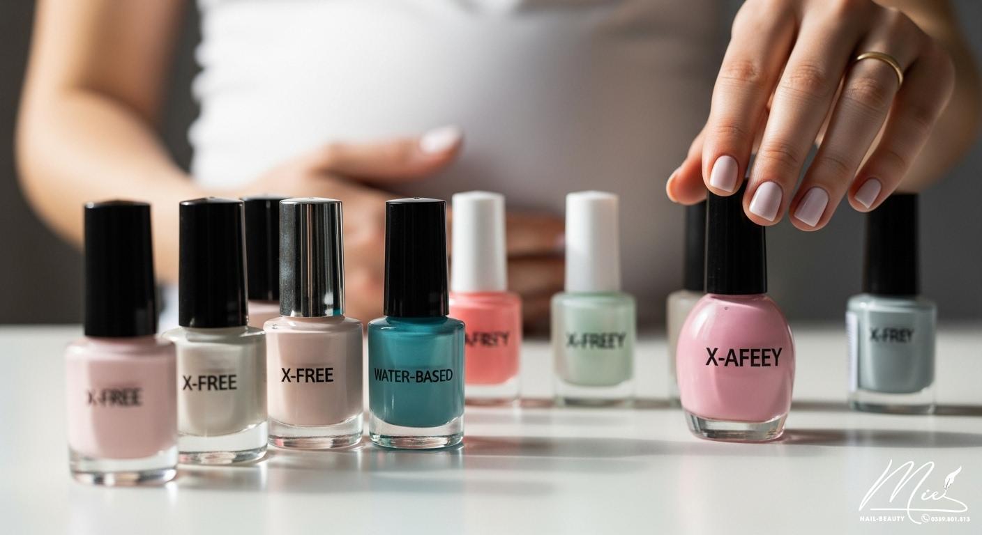 Các loại sơn móng tay an toàn cho bà bầu với nhãn X-Free và gốc nước