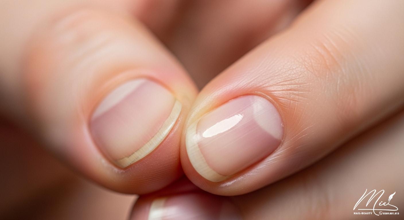 Móng tay mới đang mọc lại sau chấn thương, tượng trưng cho quá trình phục hồi.