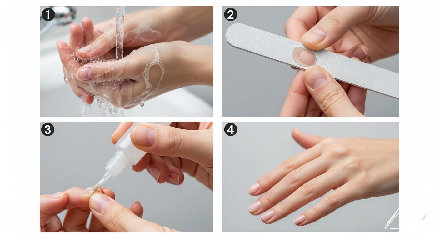 Hướng dẫn chi tiết các bước bôi thuốc trị nấm móng tay tại nhà đúng cách.