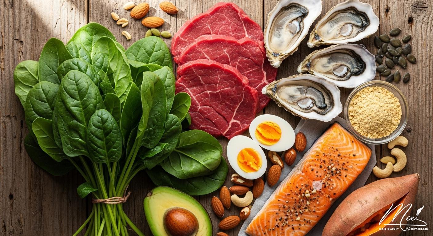 Móng tay bị sọc dọc là thiếu chất gì? 4+ triệu chứng đi kèm 2 Thực phẩm giàu sắt, kẽm, biotin và vitamin B12 cho móng khỏe