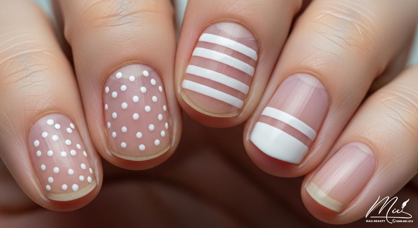 Phần trắng ở móng tay có ý nghĩa gì? 3+ bước tự kiểm tra 3 Các dạng đốm và vệt trắng khác nhau trên móng tay như đốm nhỏ, vạch ngang và móng trắng toàn bộ.