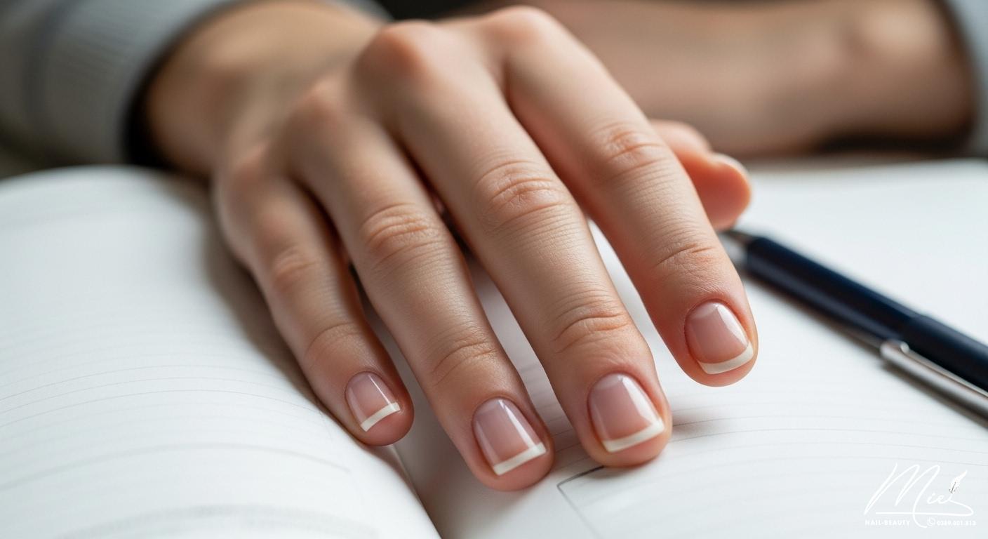 Bàn tay sạch sẽ, móng tay cắt gọn gàng của học sinh chuẩn bị đi thi.