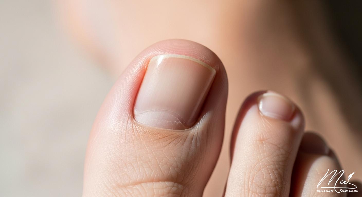 Móng chân đang trong quá trình hồi phục và mọc lại khỏe mạnh