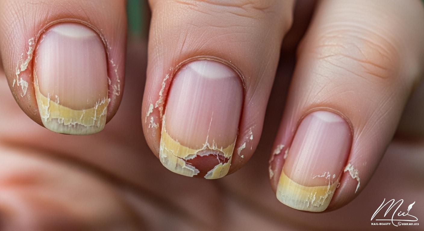 Hướng dẫn cách làm móng tay nhanh dài bằng kem đánh răng 2 Móng tay khô, giòn và lớp biểu bì bị tổn thương do sử dụng kem đánh răng sai cách.