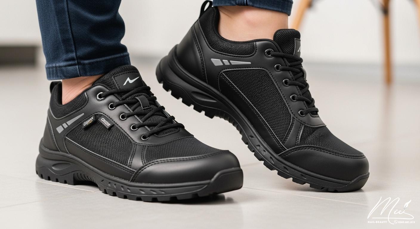 Đôi giày vừa vặn, chất lượng tốt bảo vệ chân, minh họa cách ngăn ngừa dập móng.