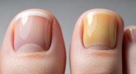 So sánh móng chân khỏe mạnh và móng chân bị vàng do nhiều nguyên nhân